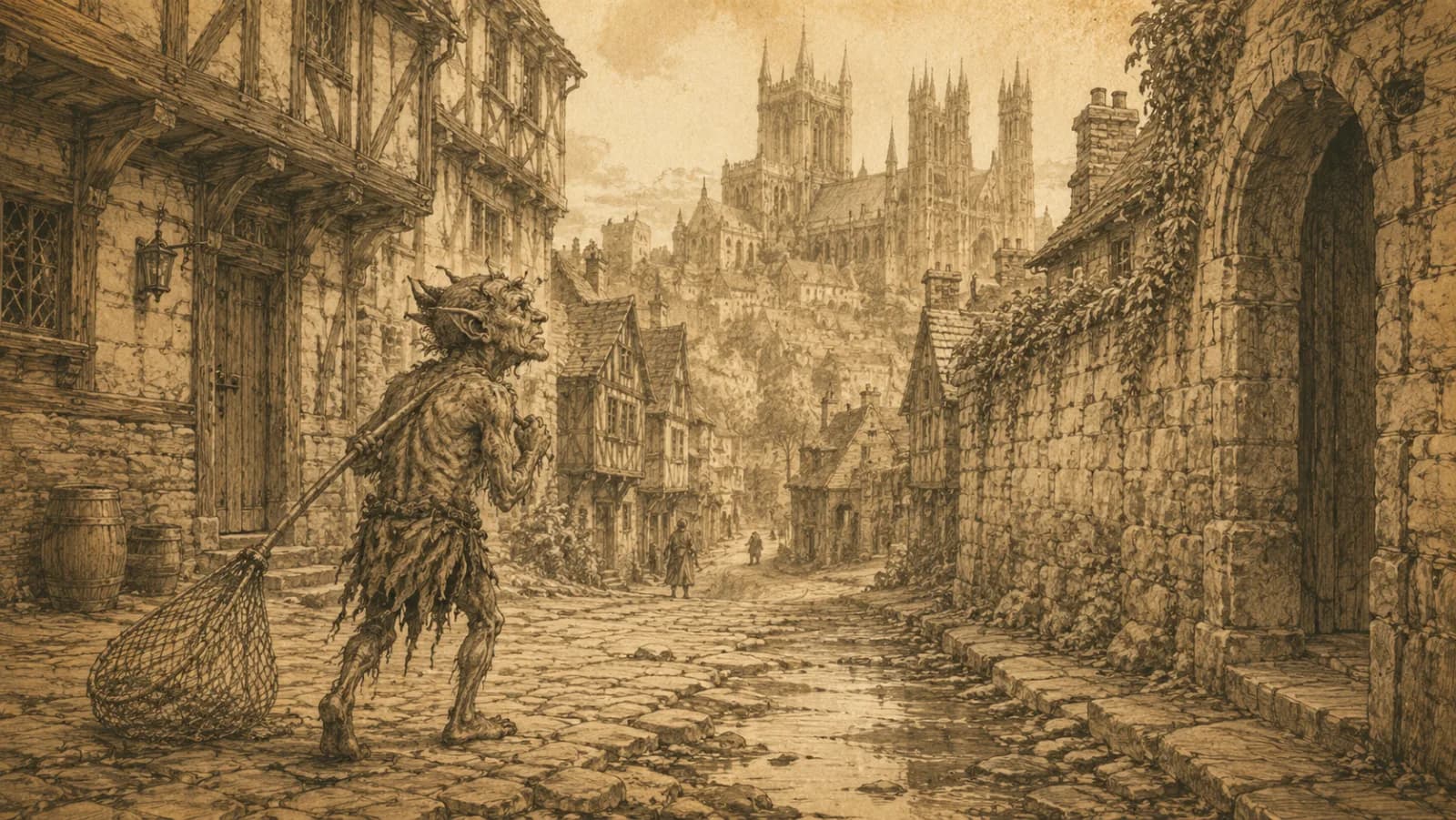 The lone imp wanders the streets of Lincoln after losing his companion